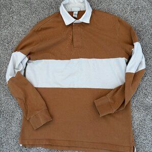 H & M Henley top in a Brown and Beige Stripe